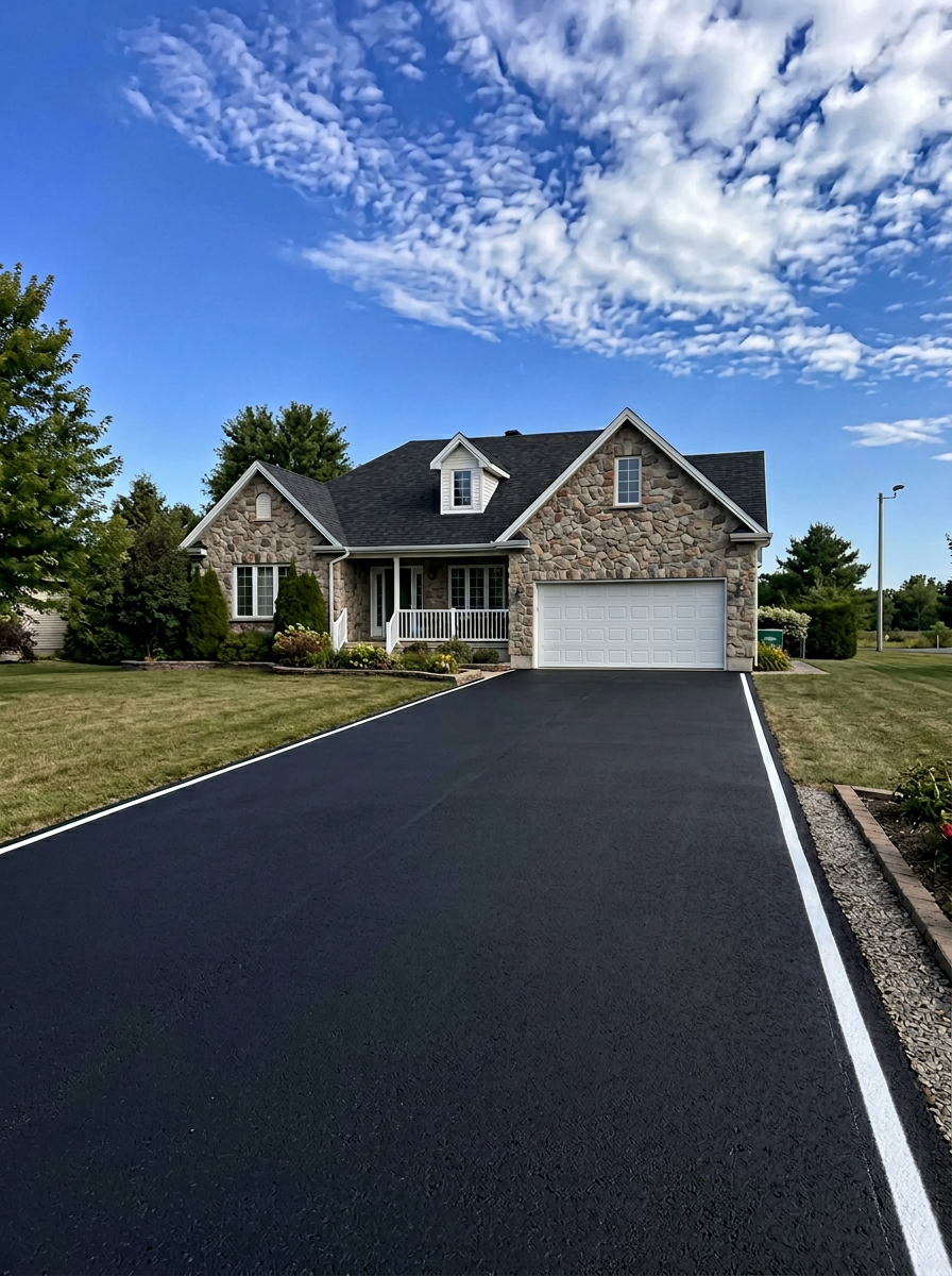 Sealed driveway with razor-sharp edges